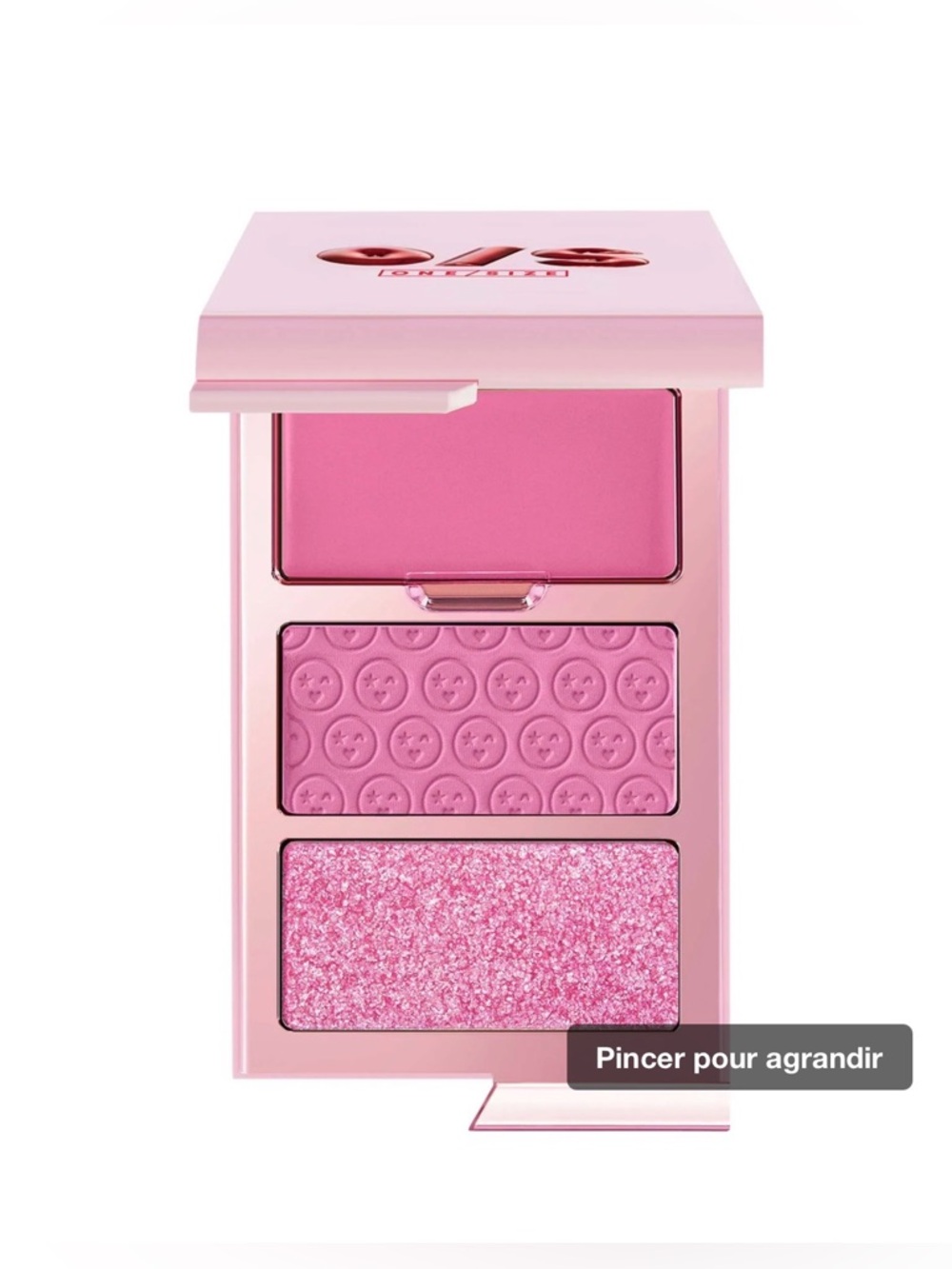 ONE/SIZE Cheek Claper Trio Blush Palette — Soft Rose, Bubblegum, Bright Pink